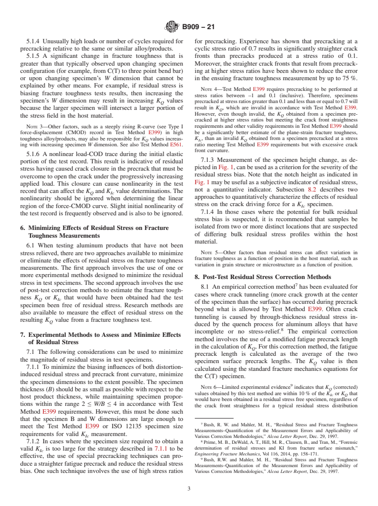 ASTM B909-21 - Standard Guide for  Plane Strain Fracture Toughness Testing of Non-Stress Relieved  Aluminum Products