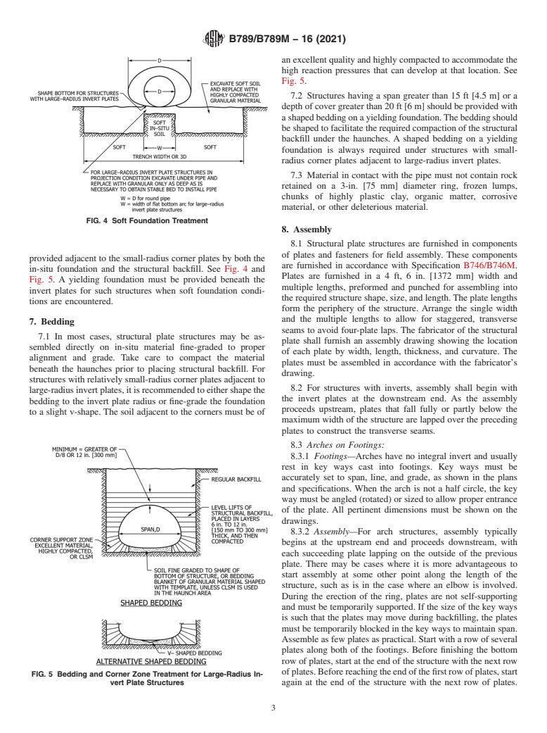 ASTM B789/B789M-16(2021) - Standard Practice for Installing Corrugated Aluminum Structural Plate Pipe for Culverts  and Sewers