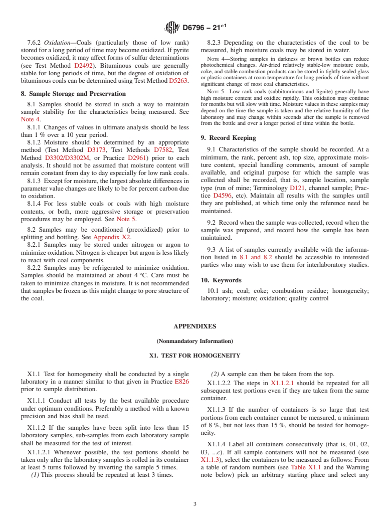 ASTM D6796-21e1 - Standard Practice for Production of Coal, Coke and Coal Combustion Samples for Interlaboratory  Studies