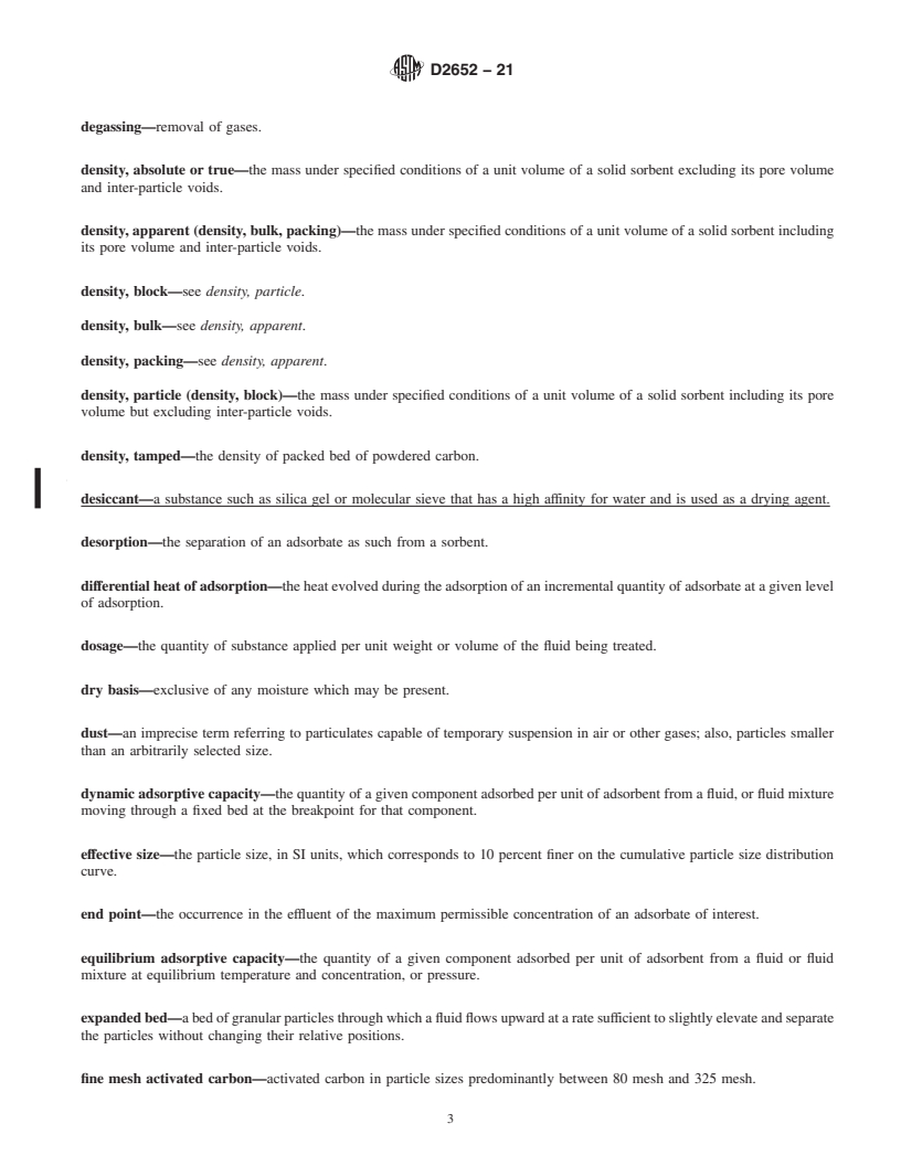 REDLINE ASTM D2652-21 - Standard Terminology Relating to Activated Carbon