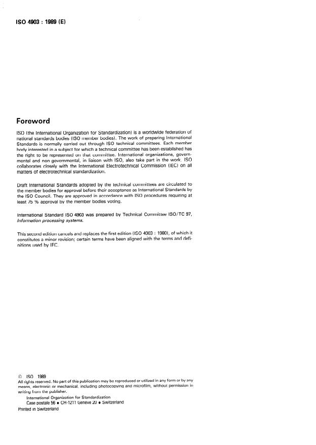 ISO 4903:1989 ISO 4903:1989 - Information technology -- Data communication -- 15-pole DTE/DCE interface connector and contact number assignments - Page 2 preview