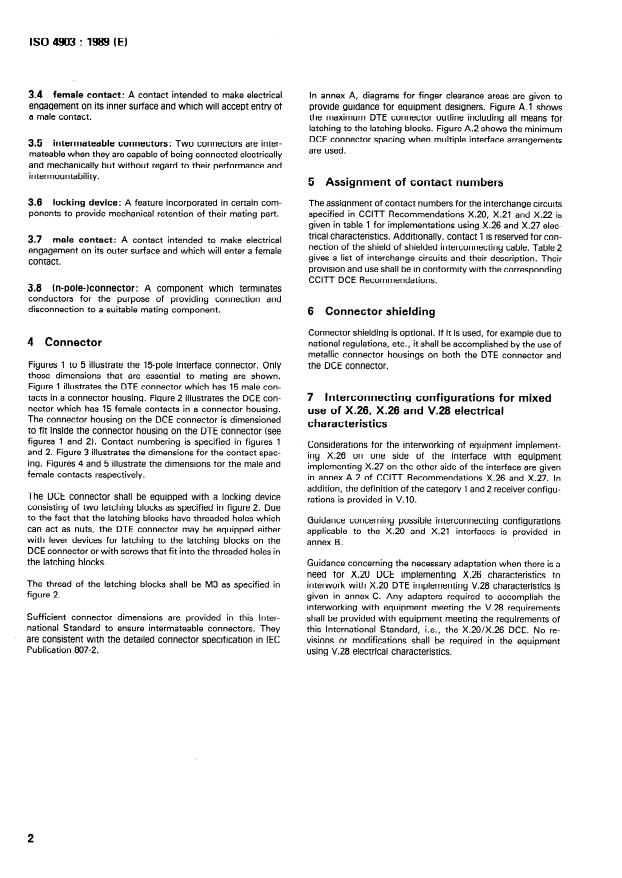 ISO 4903:1989 ISO 4903:1989 - Information technology -- Data communication -- 15-pole DTE/DCE interface connector and contact number assignments - Page 4 preview