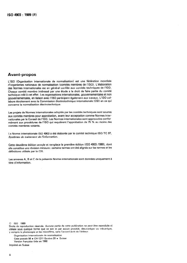 ISO 4903:1989 ISO 4903:1989 - Technologies de l'information -- Communication de données -- Connecteur d'interface ETTD/ETCD a 15 pôles et affectation des numéros de contacts - Page 2 preview