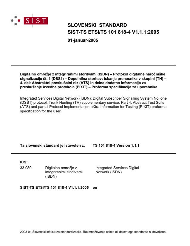 TS ETSI/TS 101 818-4 V1.1.1:2005