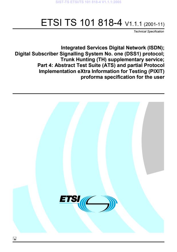 TS ETSI/TS 101 818-4 V1.1.1:2005