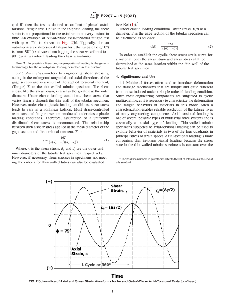 ASTM E2207-15(2021) - Standard Practice for  Strain-Controlled Axial-Torsional Fatigue Testing with Thin-Walled  Tubular Specimens