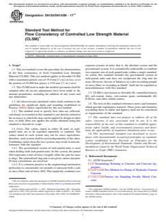 ASTM D6103/D6103M-17e1 ASTM D6103/D6103M-17e1 - Standard Test Method for Flow Consistency of Controlled Low Strength Material (CLSM) - Page 1 preview