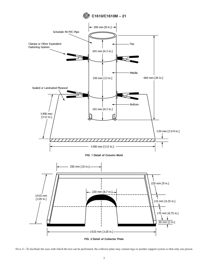 REDLINE ASTM C1610/C1610M-21 - Standard Test Method for  Static Segregation of Self-Consolidating Concrete Using Column  Technique