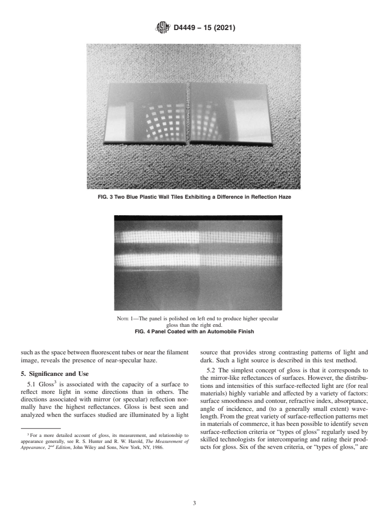 ASTM D4449-15(2021) - Standard Test Method for Visual Evaluation of Gloss Differences Between Surfaces of  Similar Appearance