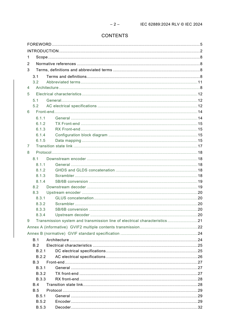 IEC 62889:2024 IEC 62889:2024 RLV - Digital video interface - Gigabit video interface for multimedia systems
Released:2/6/2024
Isbn:9782832282717 - Page 4 preview