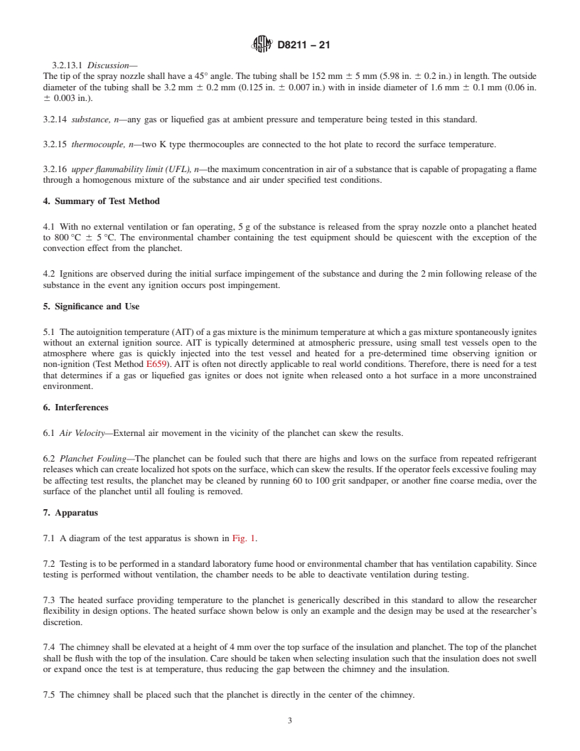 REDLINE ASTM D8211-21 - Standard Test Method for Hot Surface Ignition Temperature of Gases on Flat Surface