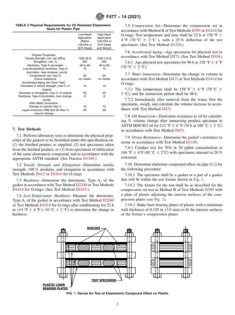 ASTM F477-14(2021) - Standard Specification for  Elastomeric Seals (Gaskets) for Joining Plastic Pipe