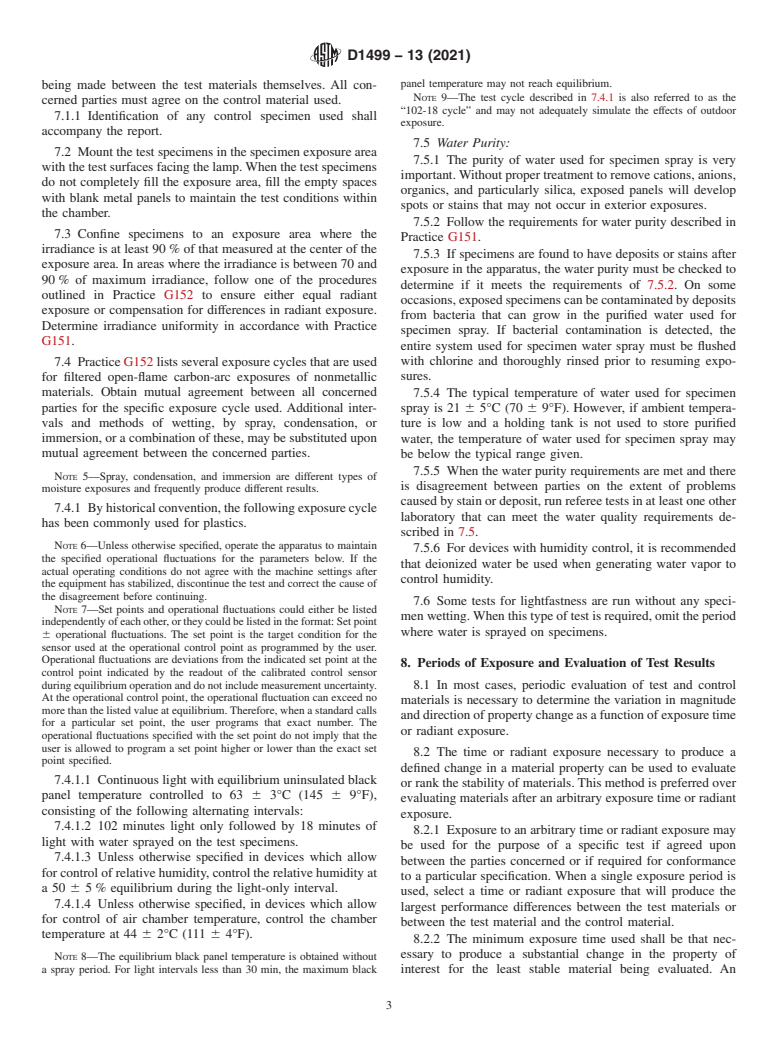 ASTM D1499-13(2021) - Standard Practice for  Filtered Open-Flame Carbon-Arc Exposures of Plastics