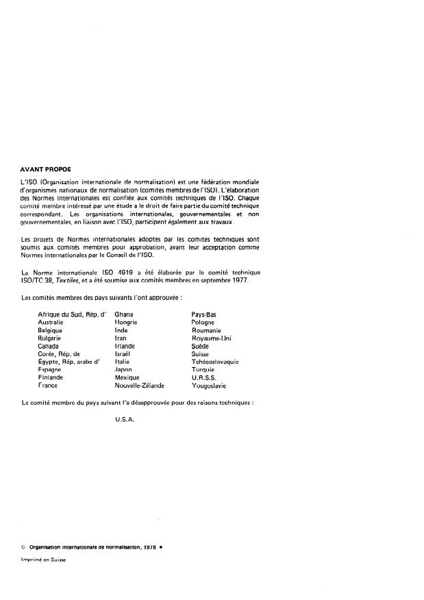 ISO 4919:1978 ISO 4919:1978 - Tapis-moquettes -- Détermination de la force d'arrachement de touffes - Page 2 preview