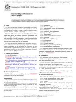 ASTM B134/B134M-15(2021) ASTM B134/B134M-15(2021) - Standard Specification for Brass Wire - Page 1 preview