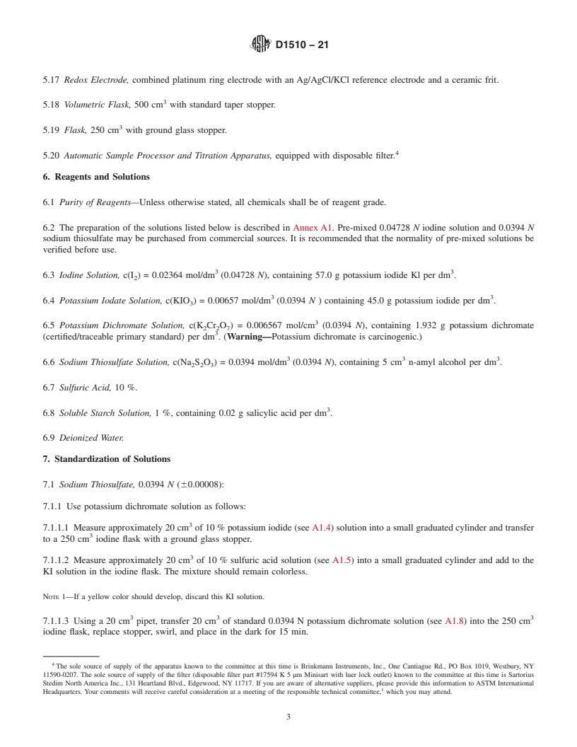 REDLINE ASTM D1510-21 - Standard Test Method for  Carbon Black—Iodine Adsorption Number