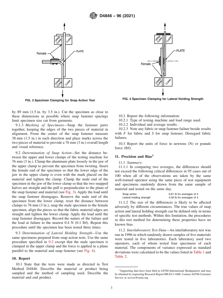 ASTM D4846-96(2021) - Standard Test Method for Resistance to Unsnapping of Snap Fasteners