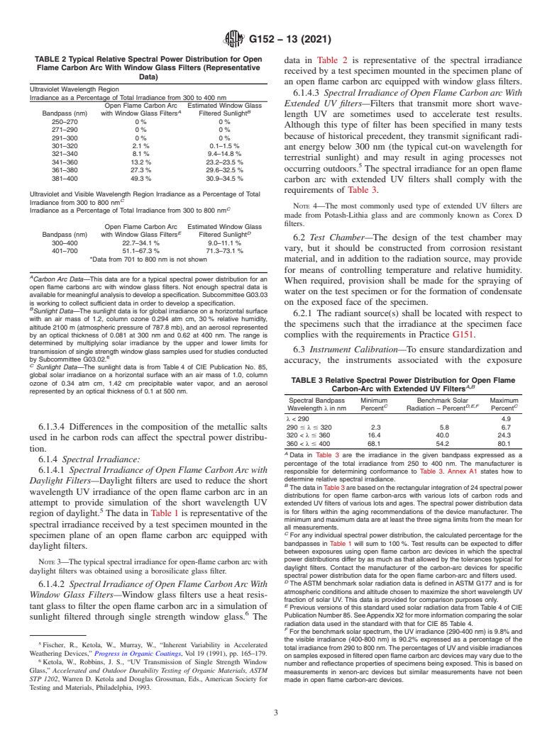 ASTM G152-13(2021) - Standard Practice for  Operating Open Flame Carbon Arc Light Apparatus for Exposure of Nonmetallic Materials