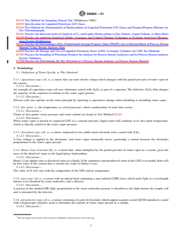ASTM D8094-21 REDLINE ASTM D8094-21 - Standard Test Method for Determination of Water Content of Liquefied Petroleum Gases (LPG) Using an Online Electronic Moisture Analyzer - Page 2 preview