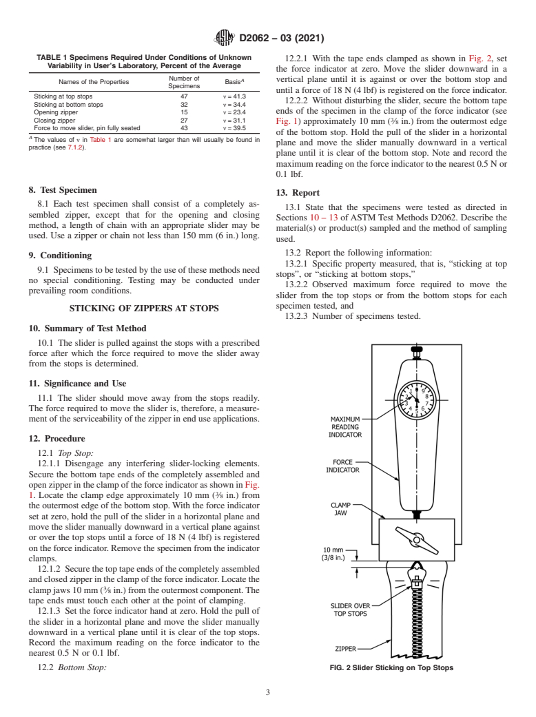 ASTM D2062-03(2021) - Standard Test Methods for Operability of Zippers