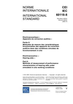 IEC 60118-8:2005 - Electroacoustics - Hearing aids - Part 8: Methods of measurement of performance characteristics of hearing aids under simulated [<i>in situ</i>] working conditions - Page 3 preview