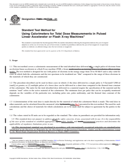 ASTM F526-21 REDLINE ASTM F526-21 - Standard Test Method for Using Calorimeters for Total Dose Measurements in Pulsed Linear Accelerator or Flash X-ray Machines - Page 1 preview