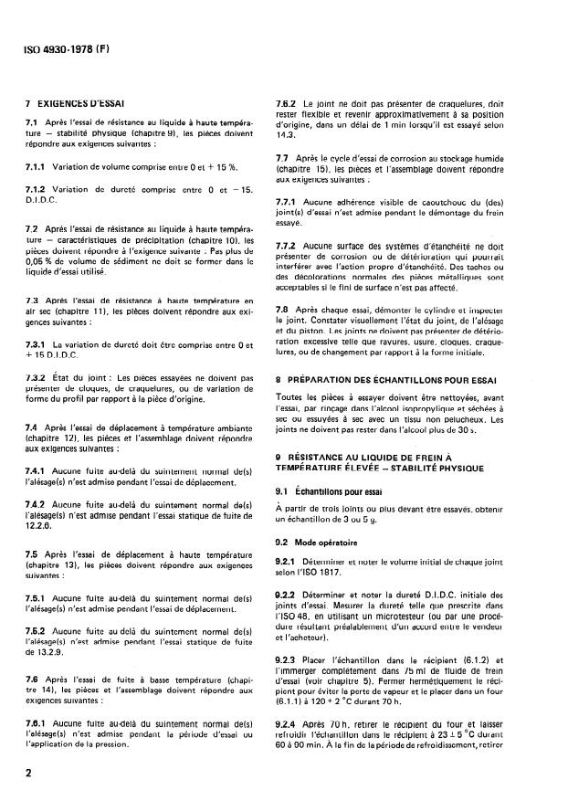 ISO 4930:1978 ISO 4930:1978 - Véhicules routiers -- Joints en caoutchouc pour cylindres de freins hydrauliques a disque utilisant un liquide de frein a base non pétroliere (Température maximale d'utilisation 150 degrés C) - Page 4 preview
