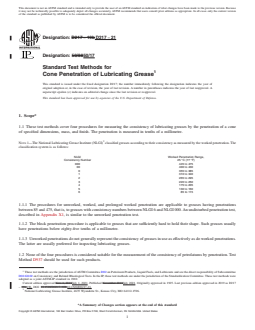 REDLINE ASTM D217-21 - Standard Test Methods for  Cone Penetration of Lubricating Grease