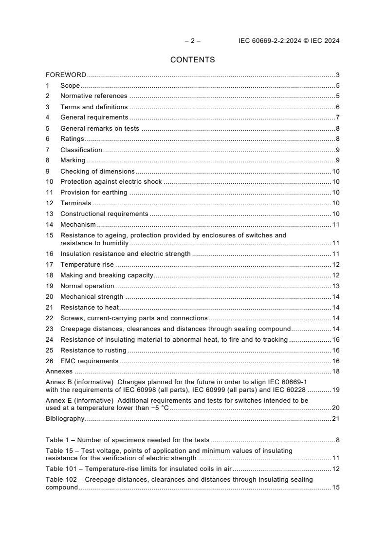 IEC 60669-2-2:2024 IEC 60669-2-2:2024 - Switches for household and similar fixed electrical installations - Part 2-2: Particular requirements - Electromagnetic remote-control switches (RCS)
Released:3/12/2024
Isbn:9782832283196 - Page 4 preview