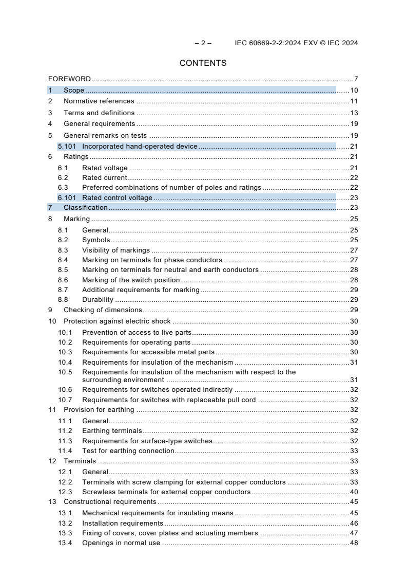 IEC 60669-2-2:2024 IEC 60669-2-2:2024 EXV - Switches for household and similar fixed electrical installations - Part 2-2: Particular requirements - Electromagnetic remote-control switches (RCS)
Released:3/12/2024
Isbn:9782832285299 - Page 4 preview
