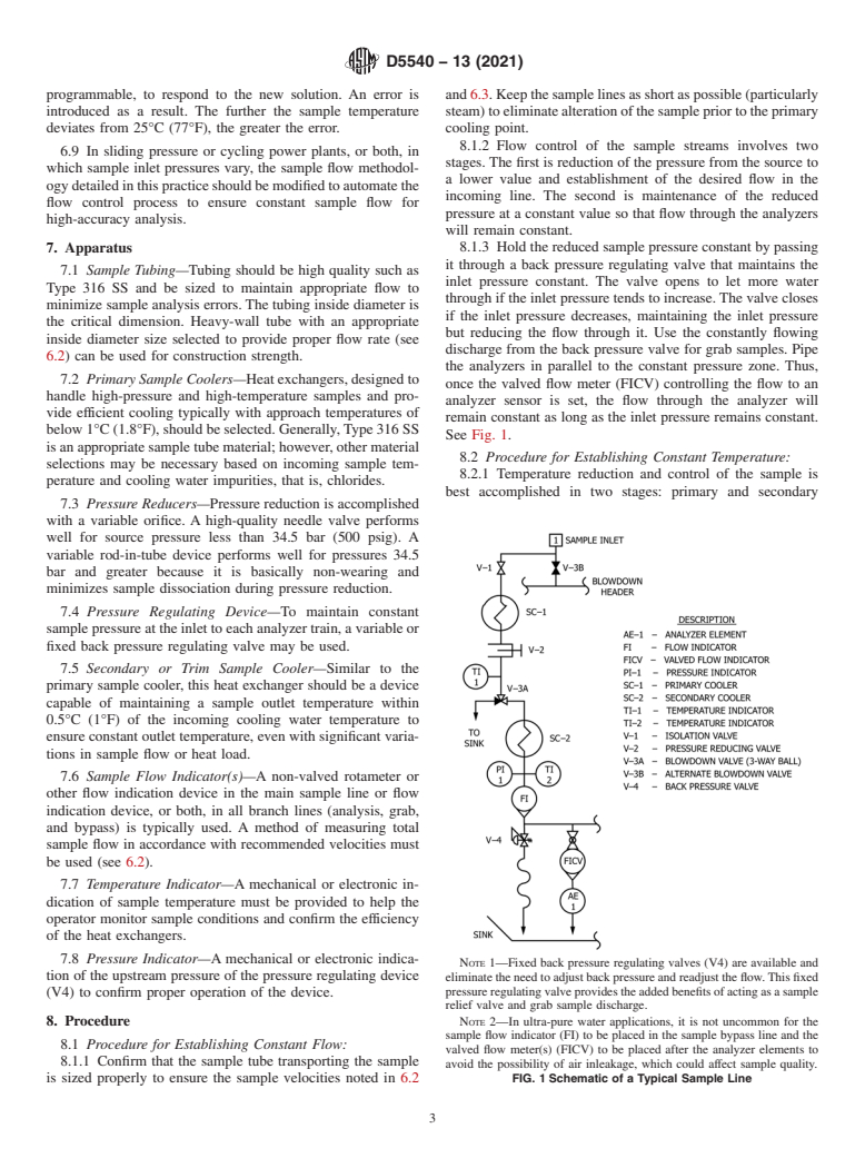 ASTM D5540-13(2021) - Standard Practice for  Flow Control and Temperature Control for On-Line Water Sampling  and Analysis