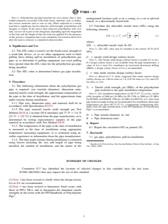 ASTM F1804-21 ASTM F1804-21 - Standard Practice for Determining Allowable Tensile Load for Polyethylene (PE) Gas Pipe During Pull-In Installation - Page 2 preview