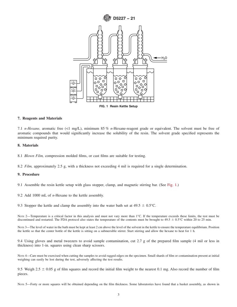 REDLINE ASTM D5227-21 - Standard Test Method for  Measurement of Hexane Extractable Content of Polyolefins