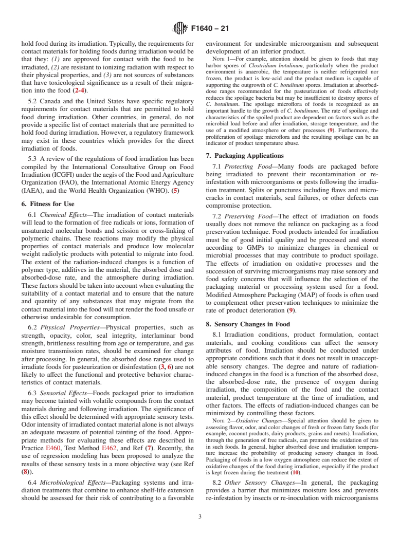 ASTM F1640-21 - Standard Guide for  Selection and Use of Contact Materials for Foods to Be Irradiated