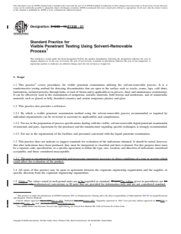ASTM E1220-21 REDLINE ASTM E1220-21 - Standard Practice for Visible Penetrant Testing Using Solvent-Removable Process - Page 1 preview