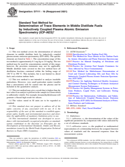 ASTM D7111-16(2021) ASTM D7111-16(2021) - Standard Test Method for Determination of Trace Elements in Middle Distillate Fuels by Inductively Coupled Plasma Atomic Emission Spectrometry (ICP-AES) - Page 1 preview