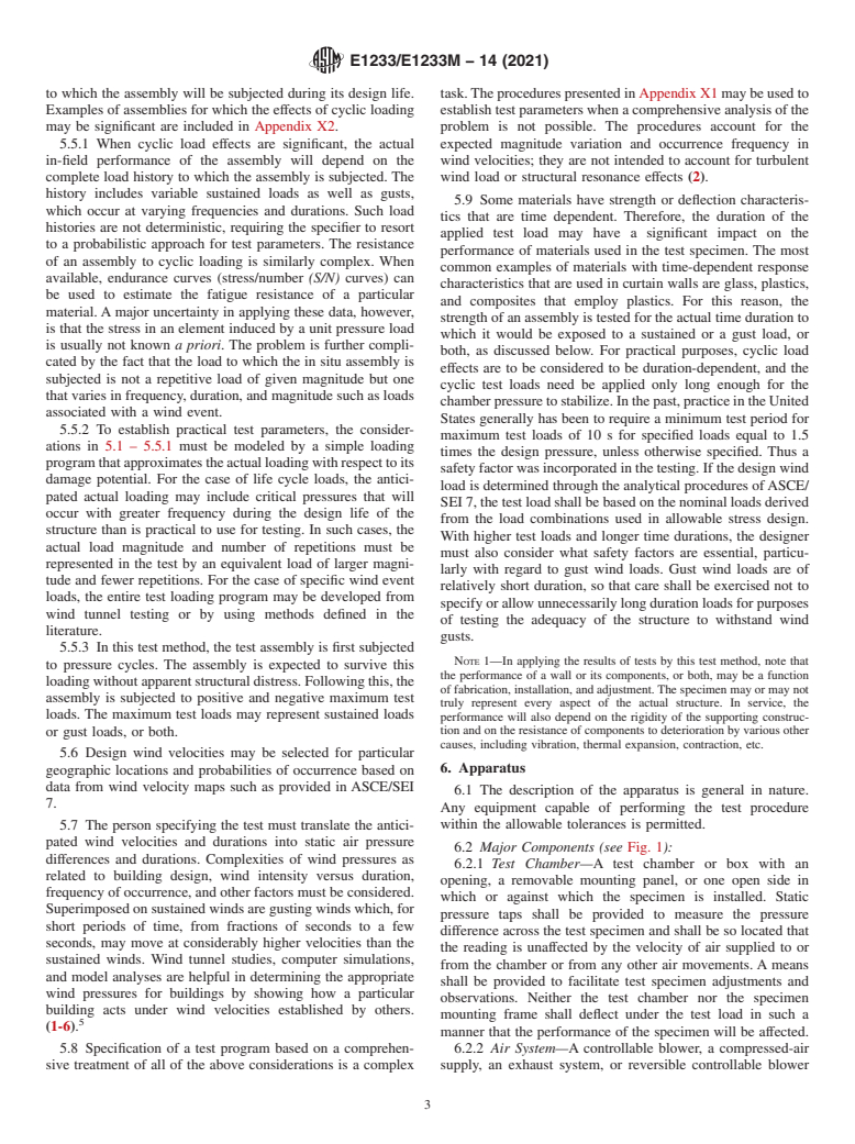 ASTM E1233/E1233M-14(2021) - Standard Test Method for Structural Performance of Exterior Windows, Doors, Skylights, and Curtain Walls by Cyclic Air Pressure Differential