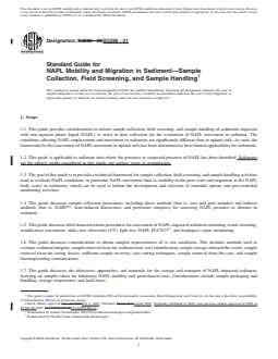 REDLINE ASTM E3268-21 - Standard Guide for NAPL Mobility and Migration in Sediment—Sample Collection,  Field Screening, and Sample Handling