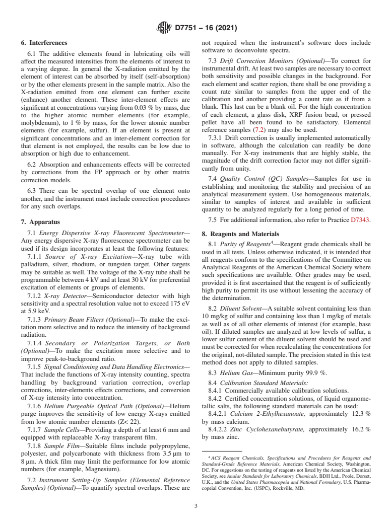 ASTM D7751-16(2021) - Standard Test Method for Determination of Additive Elements in Lubricating Oils by EDXRF  Analysis