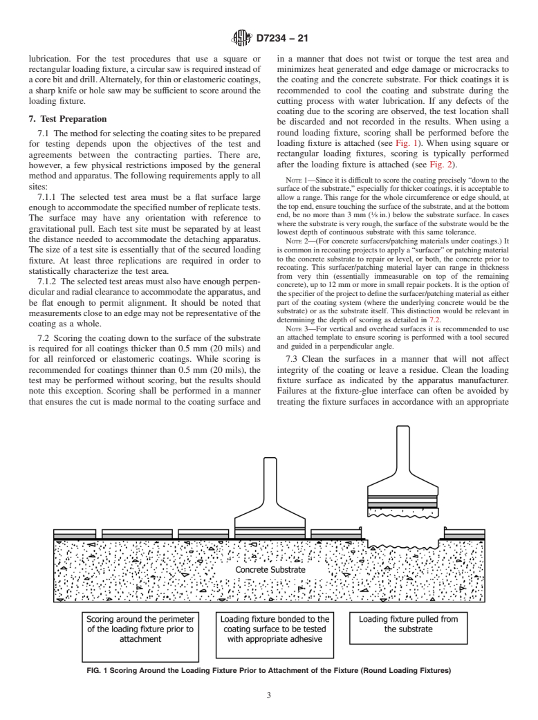 ASTM D7234-21 - Standard Test Method for Pull-Off Adhesion Strength of Coatings on Concrete Using Portable  Pull-Off     Adhesion Testers