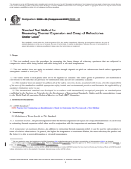 ASTM C832-21 REDLINE ASTM C832-21 - Standard Test Method for Measuring Thermal Expansion and Creep of Refractories Under Load - Page 1 preview