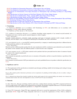 ASTM F2390-21 REDLINE ASTM F2390-21 - Standard Specification for Poly(Vinyl Chloride) (PVC) Plastic Drain, Waste, and Vent (DWV) Pipe and Fittings Having Post-Industrial Recycle Content - Page 2 preview