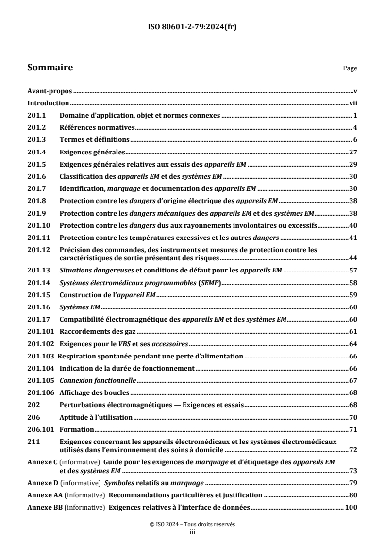 ISO 80601-2-79:2024 - Appareils électromédicaux - Partie 2-79: Exigences particulières pour la sécurité de base et les performances essentielles des équipements d'assistance ventilatoire en cas de trouble ventilatoire
Released:28. 08. 2024