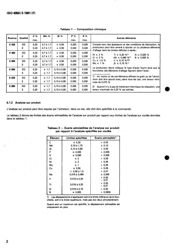 ISO 4950-3:1981 ISO 4950-3:1981 - Produits plats en acier a haute limite d'élasticité - Page 4 preview