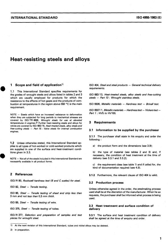 ISO 4955:1983 - Heat-resisting steels and alloys