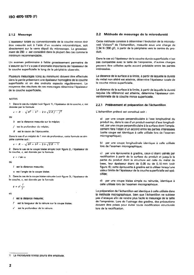 ISO 4970:1979 ISO 4970:1979 - Acier -- Détermination de l'épaisseur totale ou conventionnelle des couches minces durcies superficielles - Page 4 preview