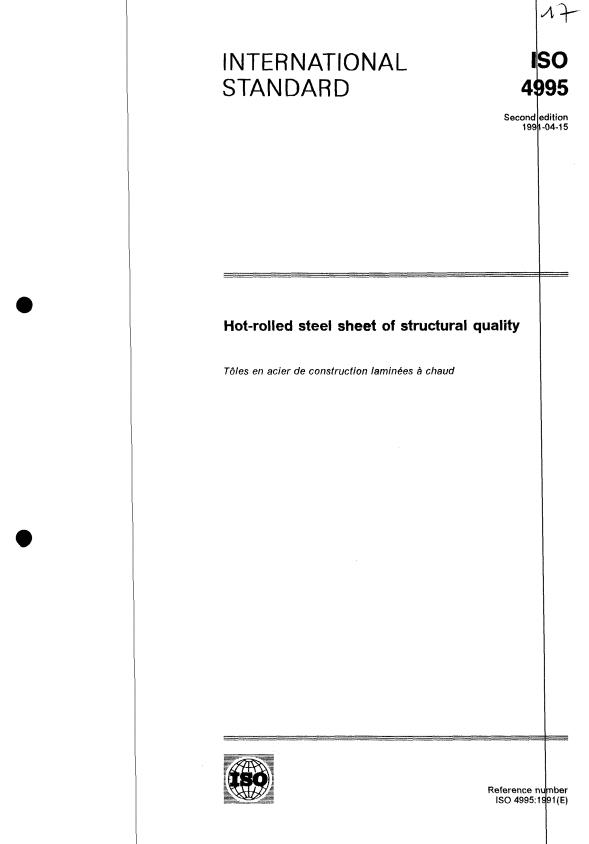 ISO 4995:1991 - Hot-rolled steel sheet of structural quality
