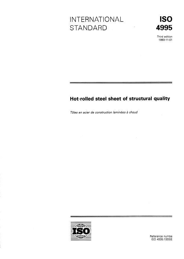 ISO 4995:1993 - Hot-rolled steel sheet of structural quality