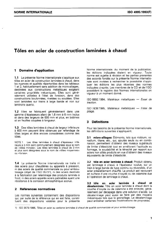 ISO 4995:1993 - Tôles en acier de construction laminées a chaud