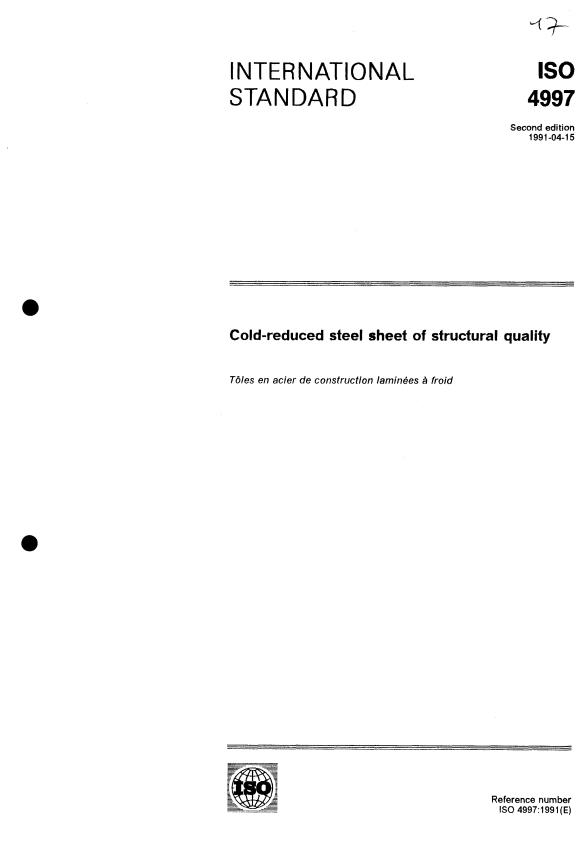 ISO 4997:1991 - Cold-reduced steel sheet of structural quality